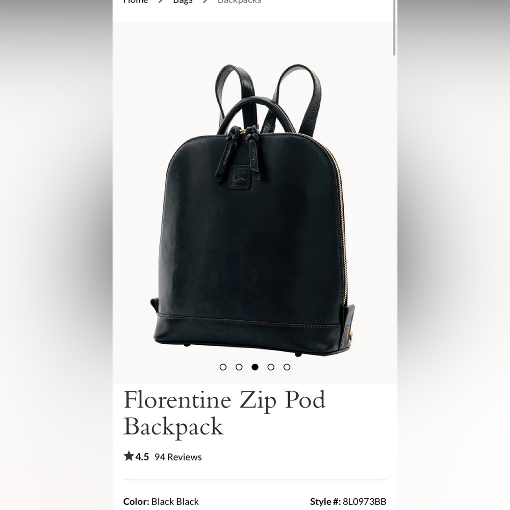 Dooney & Bourke Black Florentine Leather Backpack